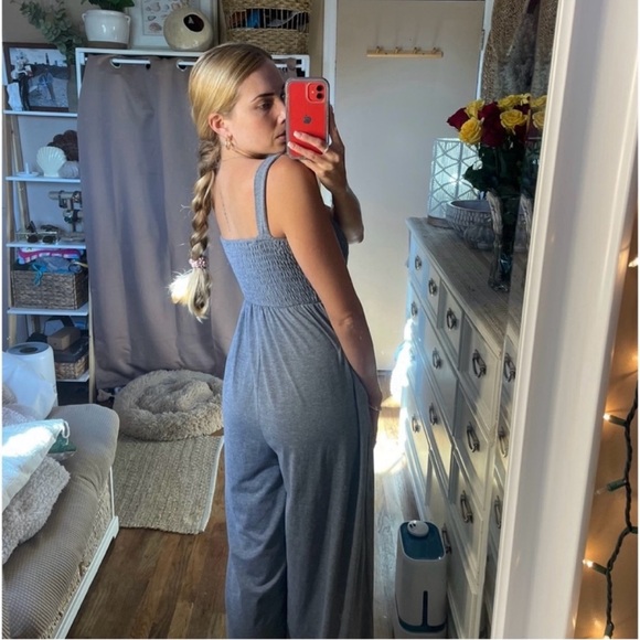Nasty Gal grey runched comfortable jumpsuit - Picture 5 of 11